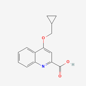 molecular formula C14H13NO3 B1525550 4-(环丙基甲氧基)喹啉-2-羧酸 CAS No. 1275281-11-2