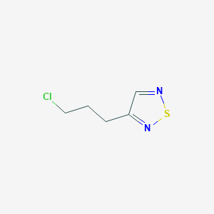 molecular formula C5H7ClN2S B15255502 3-(3-Chloropropyl)-1,2,5-thiadiazole 