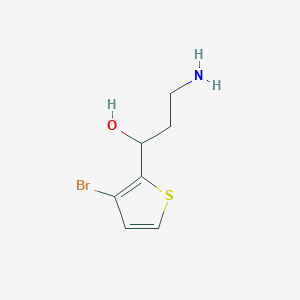 molecular formula C7H10BrNOS B15255517 3-Amino-1-(3-bromothiophen-2-yl)propan-1-ol 