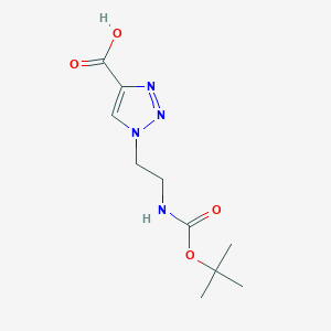 molecular formula C10H16N4O4 B1525552 1-(2-((叔丁氧羰基)氨基)乙基)-1H-1,2,3-三唑-4-羧酸 CAS No. 1211504-22-1