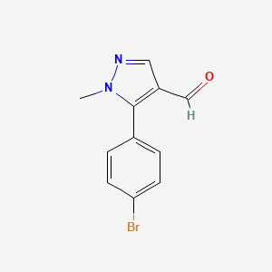 molecular formula C11H9BrN2O B1525554 5-(4-溴苯基)-1-甲基-1h-吡唑-4-甲醛 CAS No. 689250-57-5