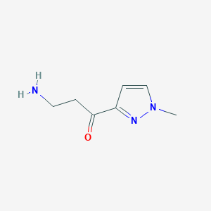 molecular formula C7H11N3O B15255550 3-Amino-1-(1-methyl-1H-pyrazol-3-yl)propan-1-one 