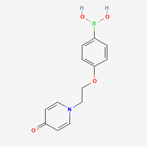molecular formula C13H14BNO4 B1525558 1-[2-(4-硼苯氧基)乙基]-1,4-二氢吡啶-4-酮 CAS No. 1615247-97-6