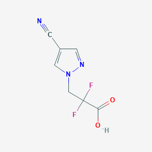 3-(4-Cyano-1H-pyrazol-1-yl)-2,2-difluoropropanoic acid