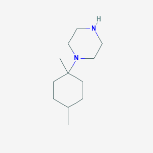 molecular formula C12H24N2 B15255583 1-(1,4-Dimethylcyclohexyl)piperazine 