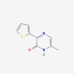 molecular formula C9H8N2OS B15255584 6-Methyl-3-(thiophen-2-yl)-1,2-dihydropyrazin-2-one 