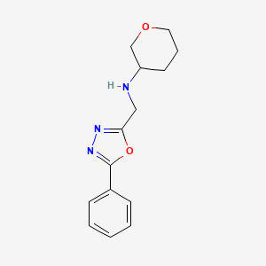 molecular formula C14H17N3O2 B1525559 N-[(5-苯基-1,3,4-恶二唑-2-基)甲基]氧杂-3-胺 CAS No. 1274705-14-4