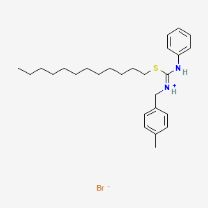 (NE)-N-[(dodecylsulfanyl)({[(4-methylphenyl)methyl]amino})methylidene]anilinium bromide