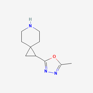 molecular formula C10H15N3O B15255634 1-(5-Methyl-1,3,4-oxadiazol-2-yl)-6-azaspiro[2.5]octane 