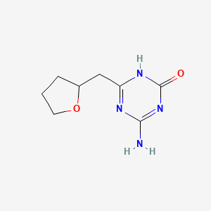 molecular formula C8H12N4O2 B15255643 4-Amino-6-(oxolan-2-ylmethyl)-2,5-dihydro-1,3,5-triazin-2-one 