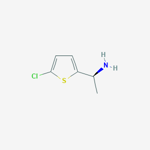 molecular formula C6H8ClNS B15255658 (1S)-1-(5-chlorothiophen-2-yl)ethan-1-amine 