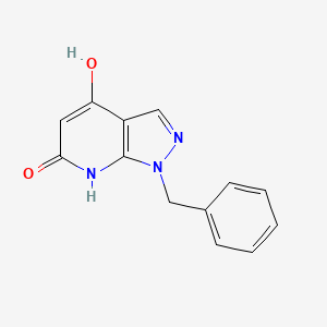 molecular formula C13H11N3O2 B15255683 1-Benzyl-1H-pyrazolo[3,4-b]pyridine-4,6-diol 