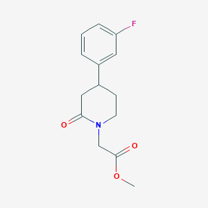 molecular formula C14H16FNO3 B15255717 Methyl 2-[4-(3-fluorophenyl)-2-oxopiperidin-1-yl]acetate 