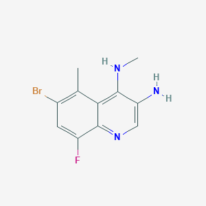 molecular formula C11H11BrFN3 B15255731 6-Bromo-8-fluoro-N4,5-dimethylquinoline-3,4-diamine 