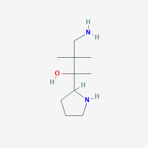 molecular formula C10H22N2O B15255738 4-Amino-3,3-dimethyl-2-(pyrrolidin-2-yl)butan-2-ol 