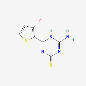 molecular formula C7H5FN4S2 B15255749 4-Amino-6-(3-fluorothiophen-2-yl)-1,3,5-triazine-2-thiol 