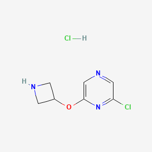 molecular formula C7H9Cl2N3O B1525576 2-(3-氮杂环氧基)-6-氯嘧啶盐酸盐 CAS No. 1332528-34-3