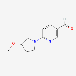 molecular formula C11H14N2O2 B15255761 6-(3-Methoxypyrrolidin-1-yl)pyridine-3-carbaldehyde 