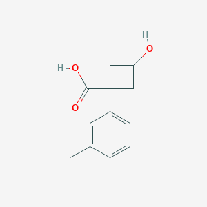 3-Hydroxy-1-(3-methylphenyl)cyclobutane-1-carboxylic acid