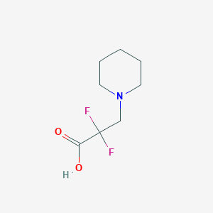 molecular formula C8H13F2NO2 B15255780 2,2-Difluoro-3-(piperidin-1-yl)propanoic acid 