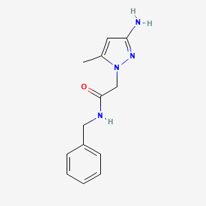 molecular formula C13H16N4O B15255793 2-(3-Amino-5-methyl-1H-pyrazol-1-YL)-N-benzylacetamide 