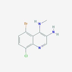 molecular formula C10H9BrClN3 B15255798 5-Bromo-8-chloro-N4-methylquinoline-3,4-diamine 