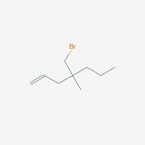 molecular formula C9H17Br B15255812 4-(Bromomethyl)-4-methylhept-1-ene 