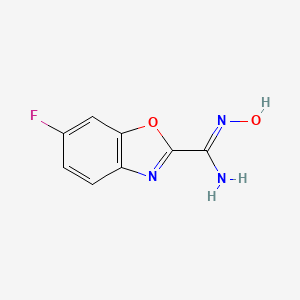 molecular formula C8H6FN3O2 B15255819 6-Fluoro-N'-hydroxy-1,3-benzoxazole-2-carboximidamide 