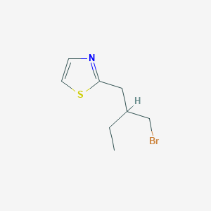 molecular formula C8H12BrNS B15255831 2-[2-(Bromomethyl)butyl]-1,3-thiazole 