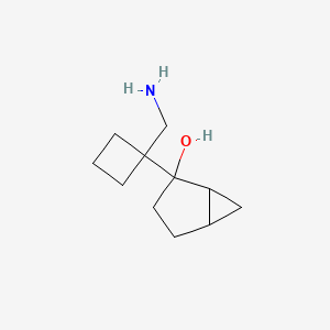 molecular formula C11H19NO B15255840 2-[1-(Aminomethyl)cyclobutyl]bicyclo[3.1.0]hexan-2-ol 