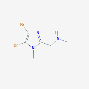 molecular formula C6H9Br2N3 B15255884 [(4,5-Dibromo-1-methyl-1H-imidazol-2-yl)methyl](methyl)amine 