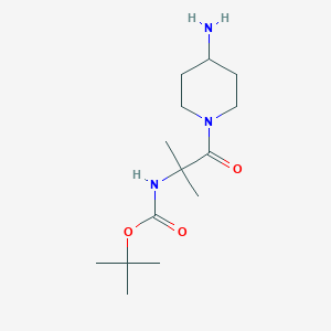 molecular formula C14H27N3O3 B15255930 tert-butyl N-[1-(4-aminopiperidin-1-yl)-2-methyl-1-oxopropan-2-yl]carbamate 