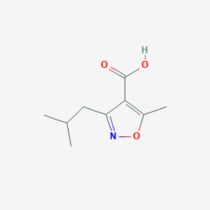 molecular formula C9H13NO3 B15255947 5-Methyl-3-(2-methylpropyl)-1,2-oxazole-4-carboxylic acid 