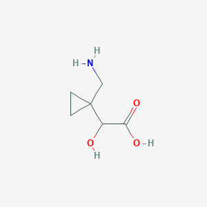 molecular formula C6H11NO3 B15255953 2-[1-(Aminomethyl)cyclopropyl]-2-hydroxyacetic acid 