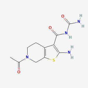 molecular formula C11H14N4O3S B1525597 6-乙酰基-2-氨基-N-(氨基羰基)-4,5,6,7-四氢噻吩并[2,3-c]吡啶-3-甲酰胺 CAS No. 1333960-39-6