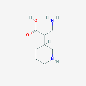 molecular formula C8H16N2O2 B15256003 3-Amino-2-(piperidin-3-YL)propanoic acid 