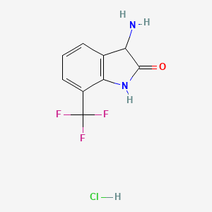 molecular formula C9H8ClF3N2O B1525607 3-氨基-7-(三氟甲基)-1,3-二氢-2H-吲哚-2-酮盐酸盐 CAS No. 1332528-30-9