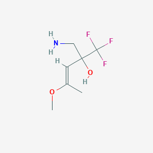 molecular formula C7H12F3NO2 B15256075 1-Amino-4-methoxy-2-(trifluoromethyl)pent-3-en-2-ol 