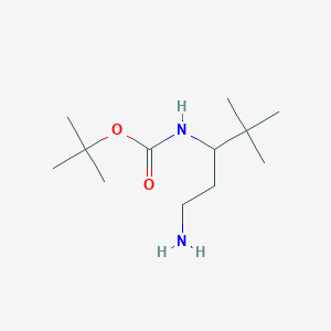 molecular formula C12H26N2O2 B15256088 tert-Butyl N-(1-amino-4,4-dimethylpentan-3-yl)carbamate 