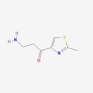 molecular formula C7H10N2OS B15256102 3-Amino-1-(2-methyl-1,3-thiazol-4-YL)propan-1-one 