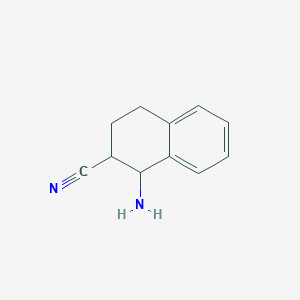 molecular formula C11H12N2 B15256120 1-Amino-1,2,3,4-tetrahydronaphthalene-2-carbonitrile 