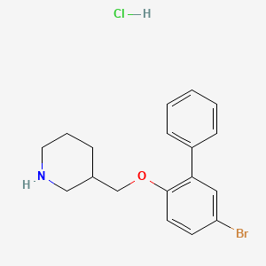 molecular formula C18H21BrClNO B1525615 5-Bromo[1,1'-biphenyl]-2-yl 3-piperidinylmethyl ether hydrochloride CAS No. 1220032-82-5