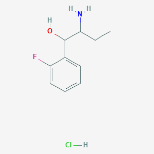 molecular formula C10H15ClFNO B1525616 2-Amino-1-(2-fluorophenyl)butan-1-ol hydrochloride CAS No. 1354952-91-2