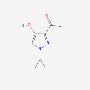 molecular formula C8H10N2O2 B15256170 1-(1-Cyclopropyl-4-hydroxy-1H-pyrazol-3-yl)ethan-1-one 