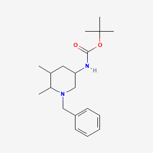 molecular formula C19H30N2O2 B15256173 tert-butyl N-(1-benzyl-5,6-dimethylpiperidin-3-yl)carbamate 