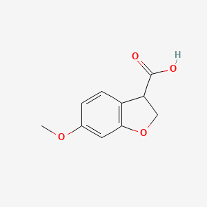 molecular formula C10H10O4 B15256208 6-Methoxy-2,3-dihydro-1-benzofuran-3-carboxylic acid CAS No. 1516427-09-0