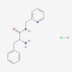 molecular formula C15H18ClN3O B1525621 2-Amino-3-phenyl-N-(2-pyridinylmethyl)propanamide hydrochloride CAS No. 1246172-53-1