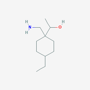 molecular formula C11H23NO B15256213 1-[1-(Aminomethyl)-4-ethylcyclohexyl]ethan-1-ol 