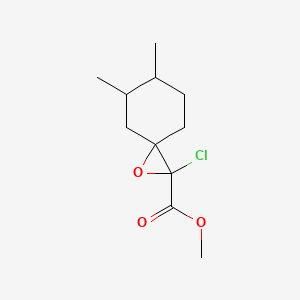 molecular formula C11H17ClO3 B15256281 Methyl 2-chloro-5,6-dimethyl-1-oxaspiro[2.5]octane-2-carboxylate 