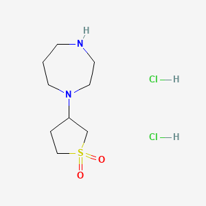 molecular formula C9H20Cl2N2O2S B15256354 3-(1,4-Diazepan-1-yl)tetrahydrothiophene 1,1-dioxide dihydrochloride 